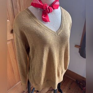 Banana Republic Women's V-Neck Sweater in Mustard